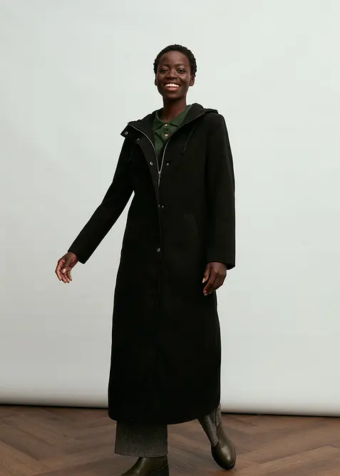 Lange jas in wollen look, maxilengte, bonprix