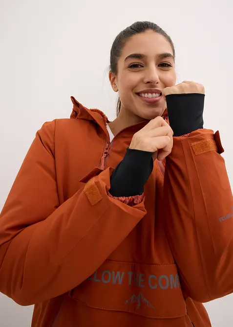 Outdoor jas met fleece voering, waterdicht, bonprix