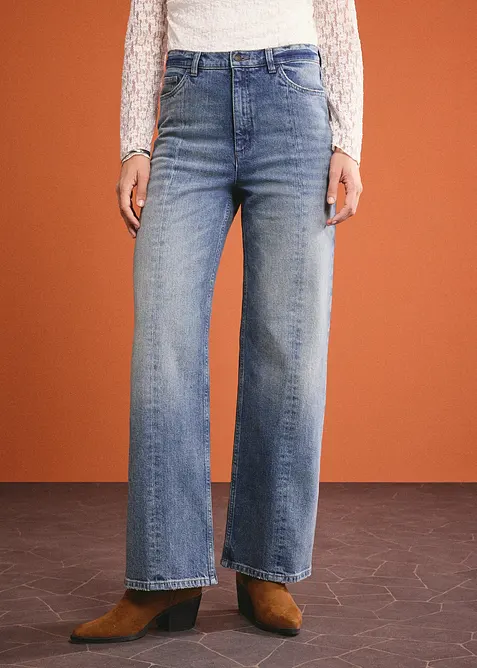 Straight jeans, high waist, low stretch, bonprix