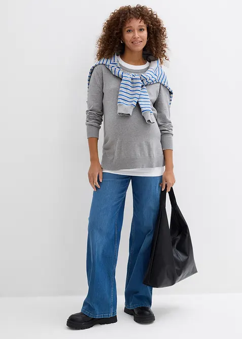 3-in-1 zwangerschapstrui en borstvoedings top van gebreid katoen, bonprix