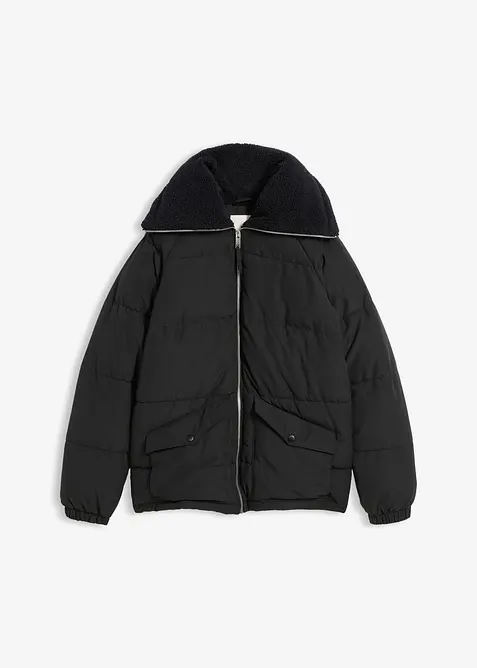 Gewatteerde jas met teddykraag, bonprix