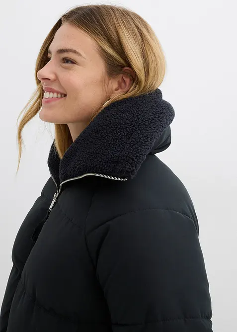 Gewatteerde jas met teddykraag, bonprix