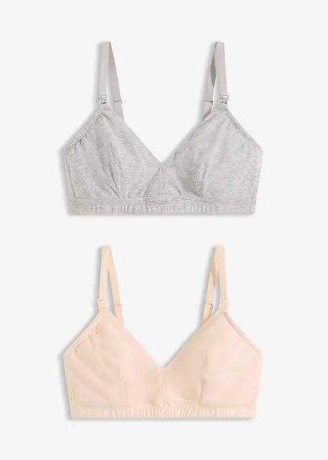 Voedingsbh zonder beugels met biologisch katoen (set van 2), bonprix