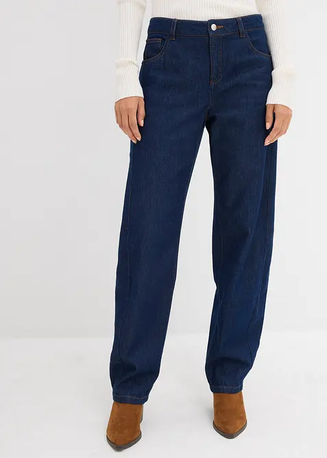 Barrel jeans mid waist, super soft, bonprix