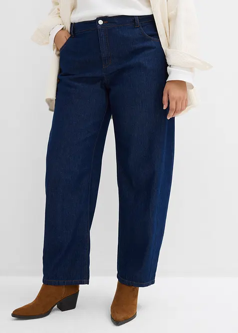 Barrel jeans mid waist, super soft, bonprix