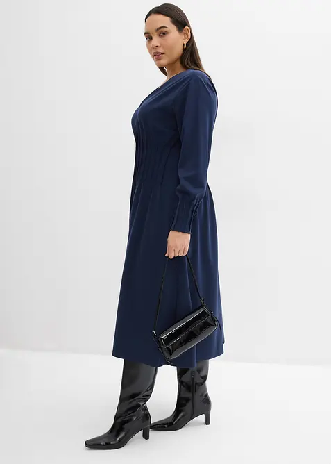 Comfortabele jurk met sierplooien in een viscosemix, bonprix