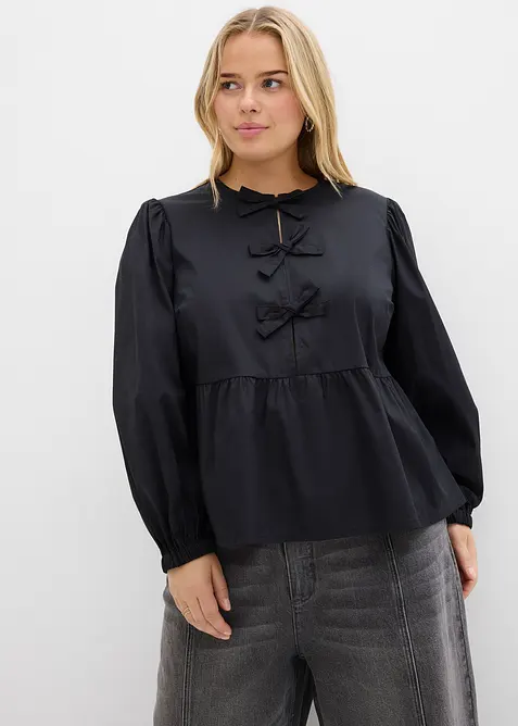 Blouse met lussen, bonprix