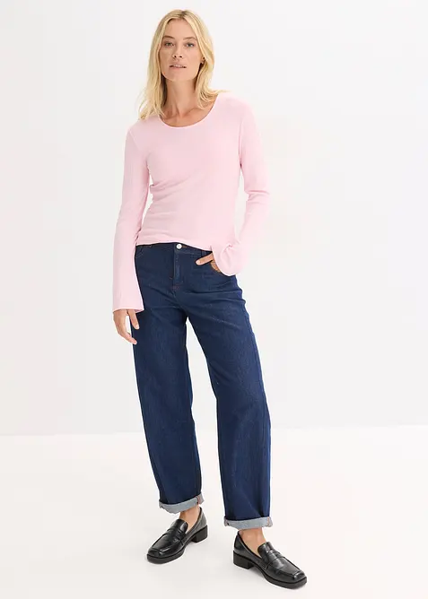 Longsleeve van geribd materiaal, bonprix