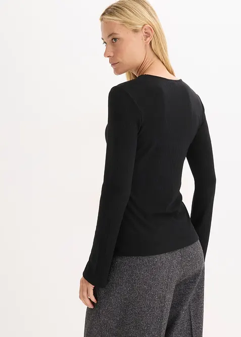 Longsleeve van geribd materiaal, bonprix
