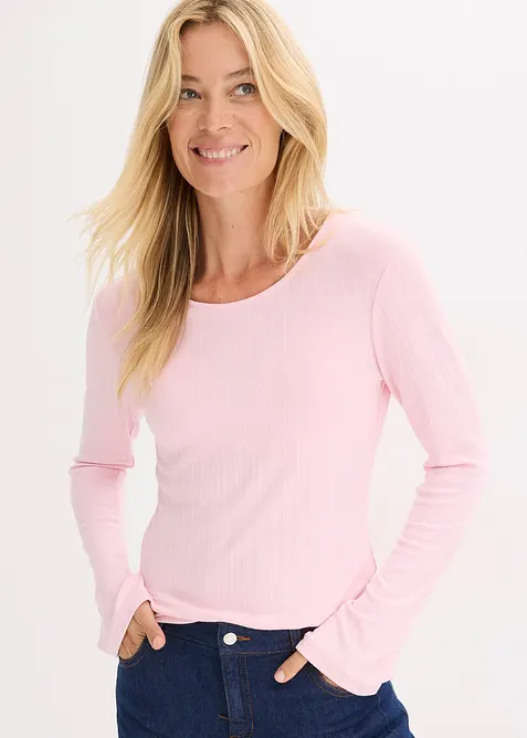 Longsleeve van geribd materiaal, bonprix