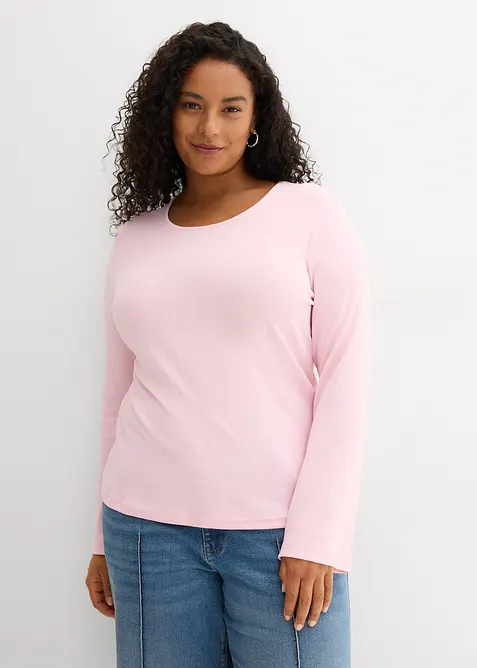 Longsleeve van geribd materiaal, bonprix