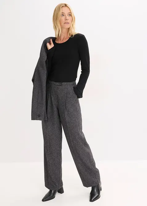 Longsleeve van geribd materiaal, bonprix