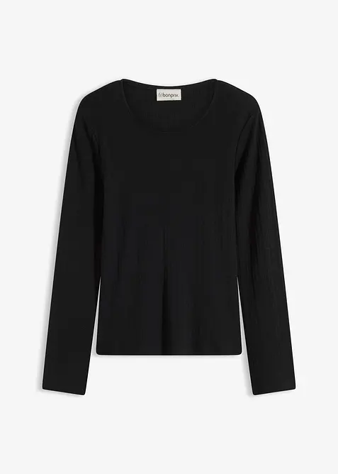 Longsleeve van geribd materiaal, bonprix