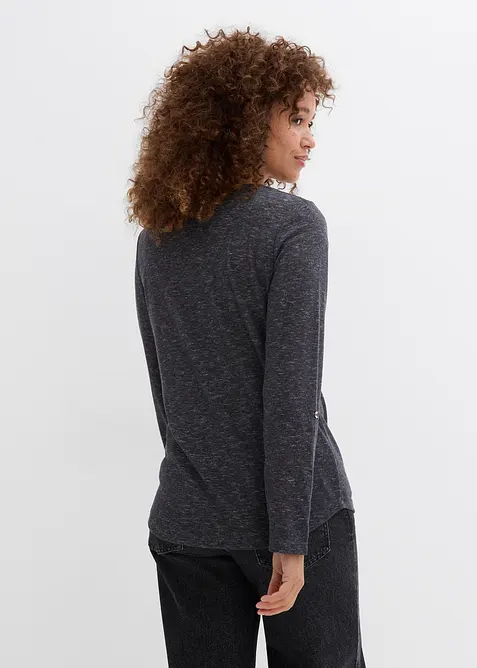 Longsleeve met knoopsluiting van katoenmix, bonprix