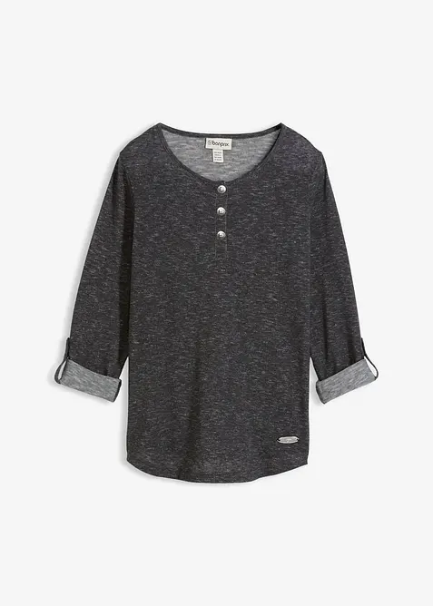 Longsleeve met knoopsluiting van katoenmix, bonprix