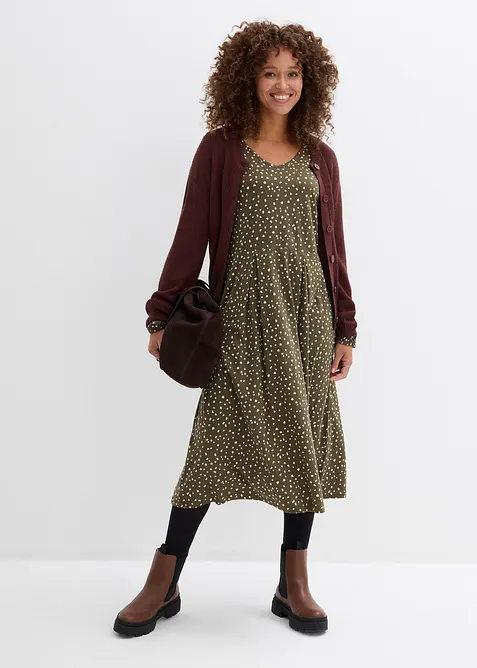 Midi jurk van katoen-jersey, bonprix