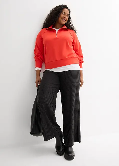 Gestreepte jersey broek in een katoenmix, bonprix