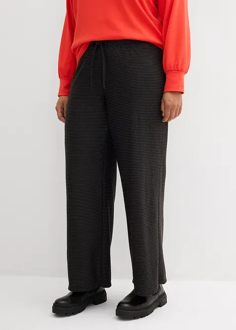 Gestreepte jersey broek in een katoenmix, bonprix