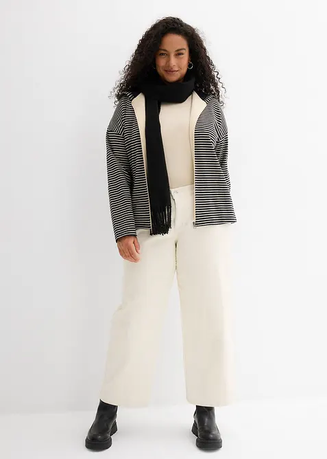 Gestreept sweatvest in een katoenmix, bonprix