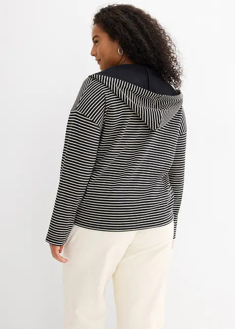 Gestreept sweatvest in een katoenmix, bonprix