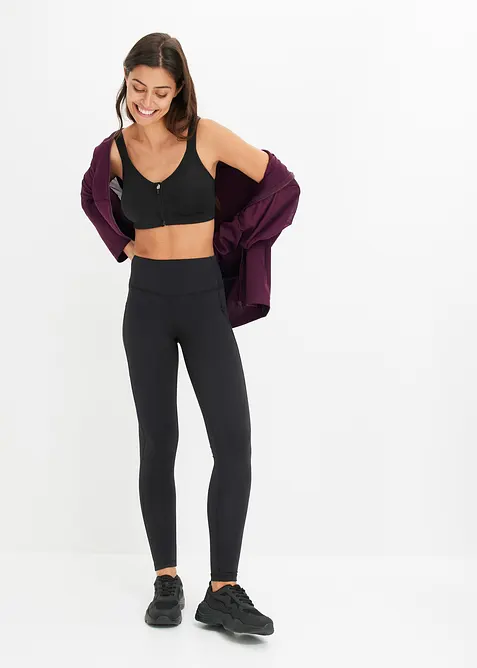 Comfort sportlegging met telefoonzakje, sneldrogend, bonprix