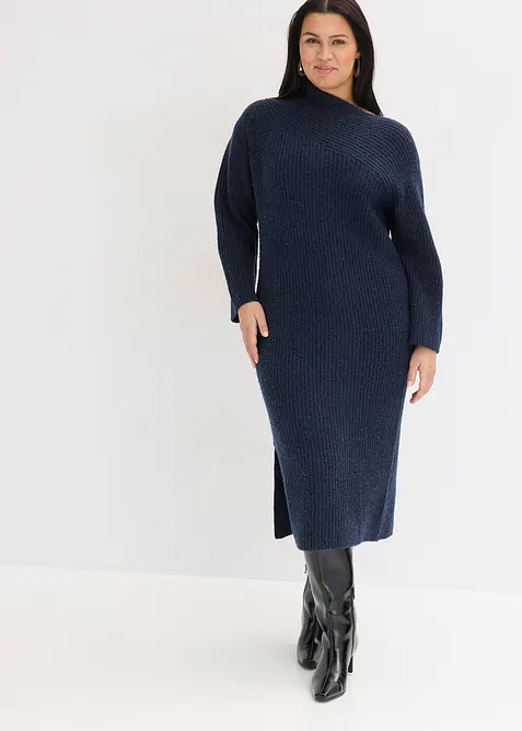 Geribde, gebreide jurk, bonprix