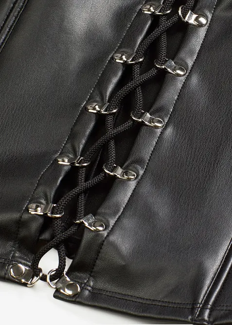 Bustier met vetersluiting in wetlook, bonprix