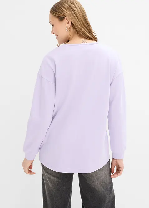 Longsleeve van katoenmix met high-low zoom, bonprix