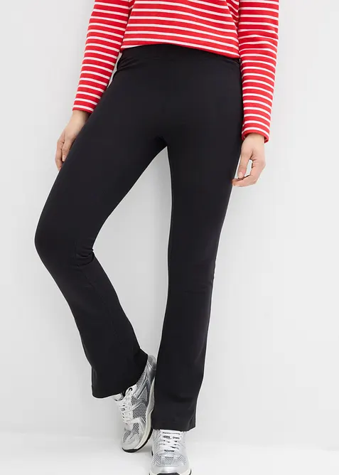 Wijd uitlopende legging van katoenmix (set van 2), bonprix