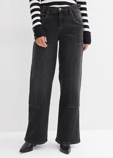 Wide leg jeans, mid waist, bonprix