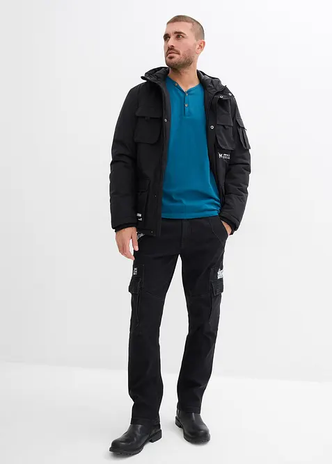 Henley longsleeve van biologisch katoen (set van 2), bonprix