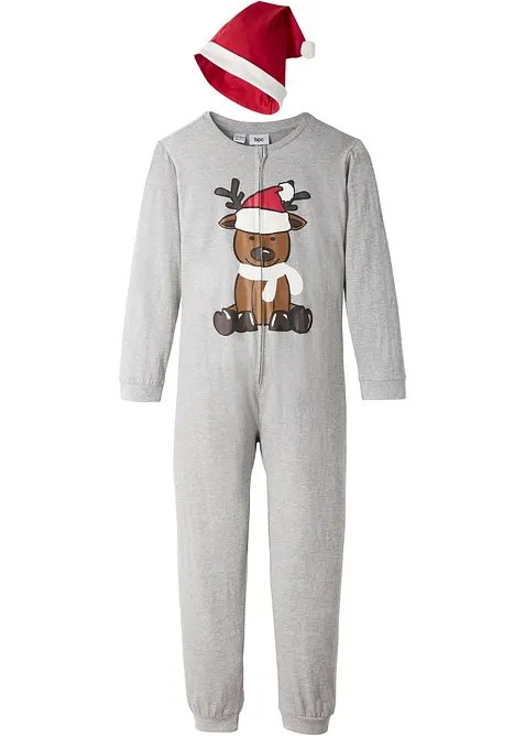 Pyjama onesie en puntmuts met biologisch katoen (2-dlg. set), bonprix