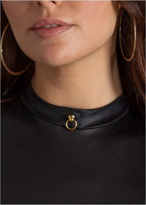 Stringbody ouvert, wetlook, bonprix