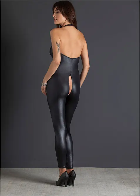 Catsuit ouvert, wetlook, bonprix