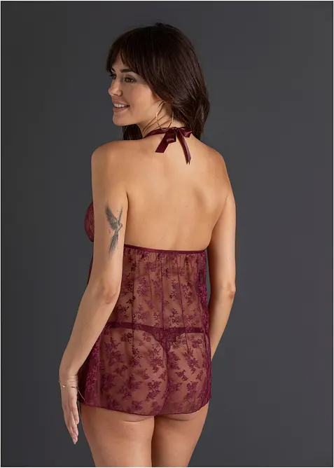 Sexy halter jurk van kant, bonprix
