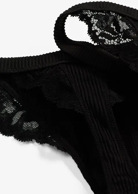 Tanga string met zacht geribd materiaal, bonprix