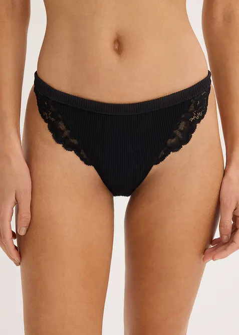 Tanga string met zacht geribd materiaal, bonprix