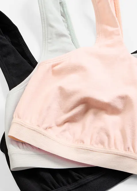 Bralette met biologisch katoen (set van 3), bonprix