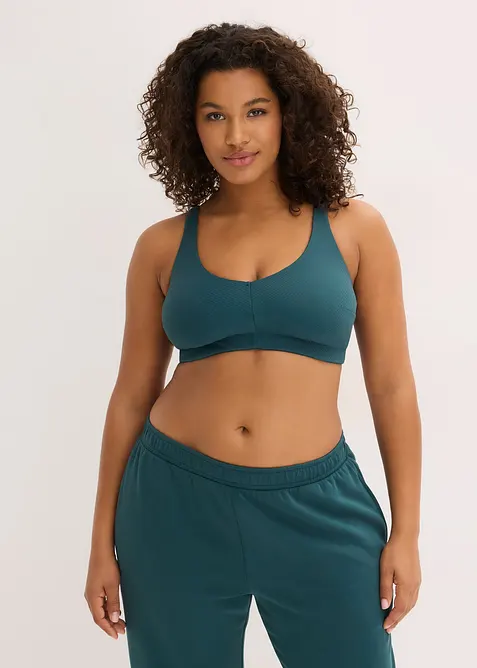 Sport bh met lichte steun van geribd materiaal, bonprix