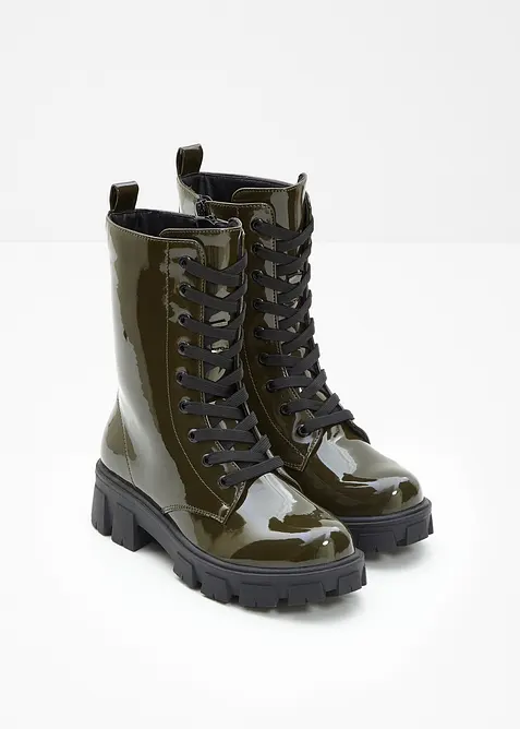 Veterboots in laklook, bonprix