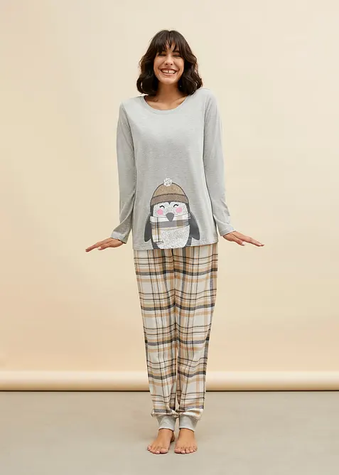 Pyjama met flanellen broek, bonprix