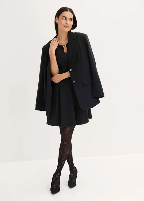 Panty met glitter kerstprint, bonprix