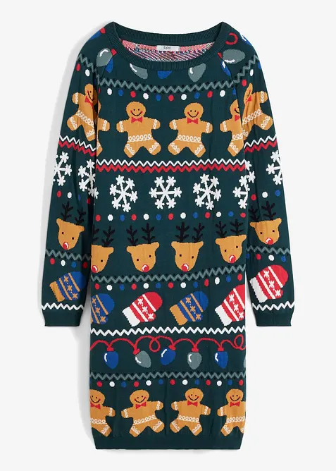 Gebreide jurk met kerstmotieven, bonprix