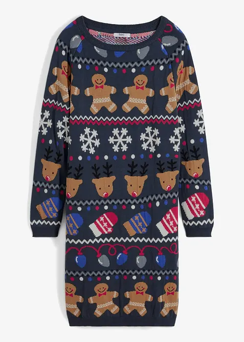 Gebreide jurk met kerstmotieven, bonprix