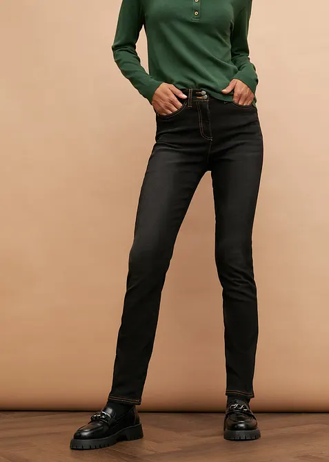 Straight jeans mid waist, thermo met comfortband, bonprix