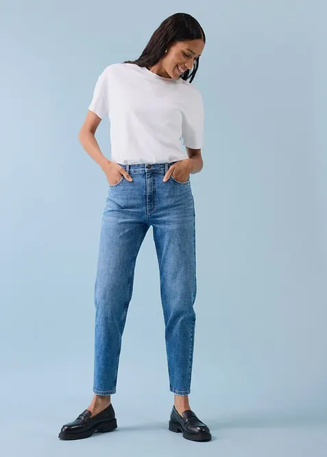 High waist mom jeans, cropped, bonprix
