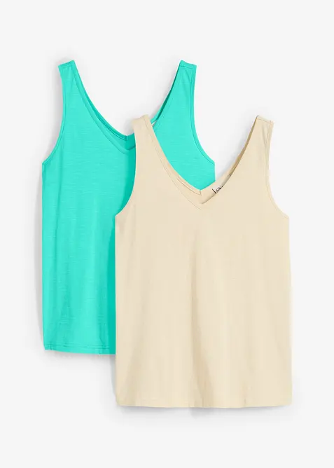 Tanktop van katoen (set van 2), bonprix