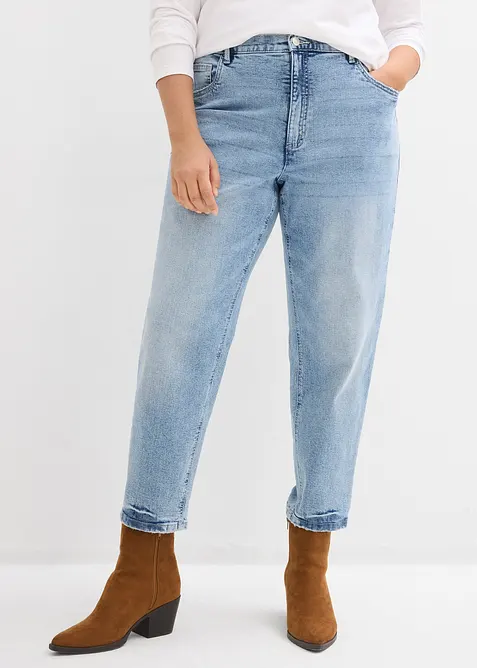 High waist mom jeans, low stretch, cropped, bonprix