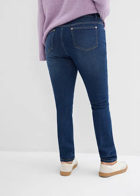 Skinny jeans mid waist, biologisch katoen, bonprix