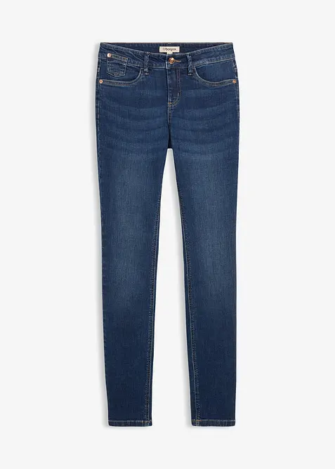Skinny jeans mid waist, biologisch katoen, bonprix